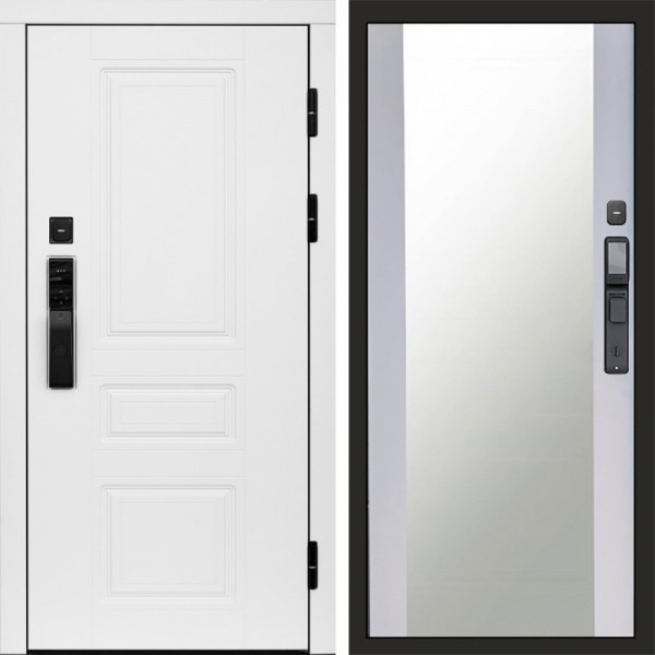 Входная дверь Termo-Door Смарт Орегон White - Зеркало белый софт