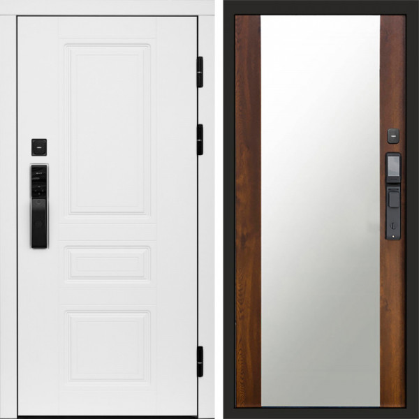 Входная дверь Termo-Door Смарт Орегон White - Зеркало дуб