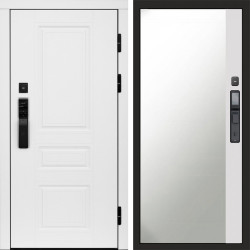 Входная дверь Termo-Door Смарт Орегон White - Зеркало Фацет Белый софт