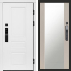 Входная дверь Termo-Door Смарт Орегон White - Зеркало Слоновая кость