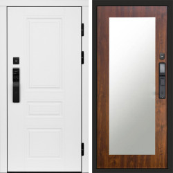 Входная дверь Termo-Door Смарт Орегон White - Зеркало Триумф дуб
