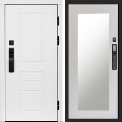 Входная дверь Termo-Door Смарт Орегон White - Зеркало Триумф лиственница