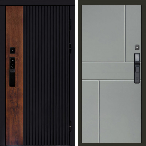 Входная дверь Termo-Door Смарт Престиж - Горизонт Grey софт