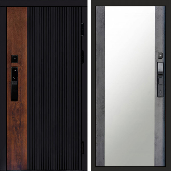 Входная дверь Termo-Door Смарт Престиж - Зеркало бетон темный