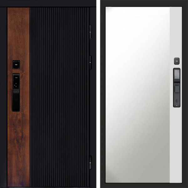 Входная дверь Termo-Door Смарт Престиж - Зеркало Фацет Белый софт