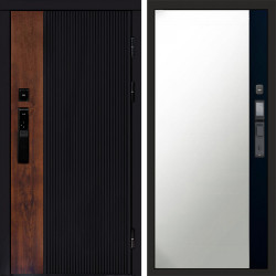 Входная дверь Termo-Door Смарт Престиж - Зеркало Фацет Черный кварц+тонировка серая