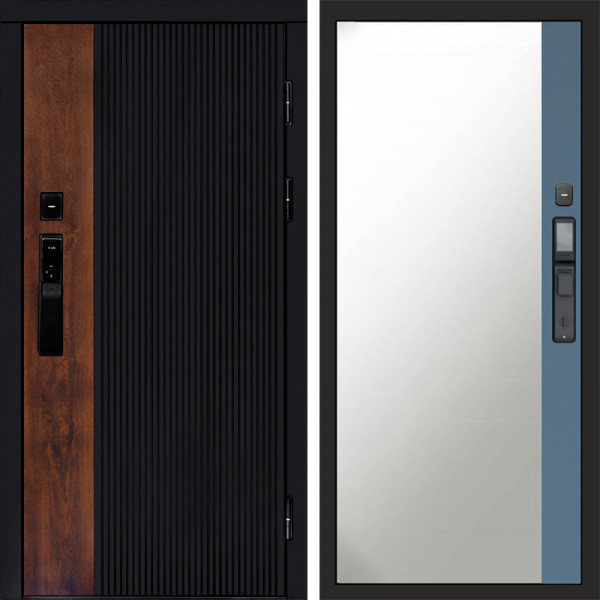 Входная дверь Termo-Door Смарт Престиж - Зеркало Фацет Grey софт