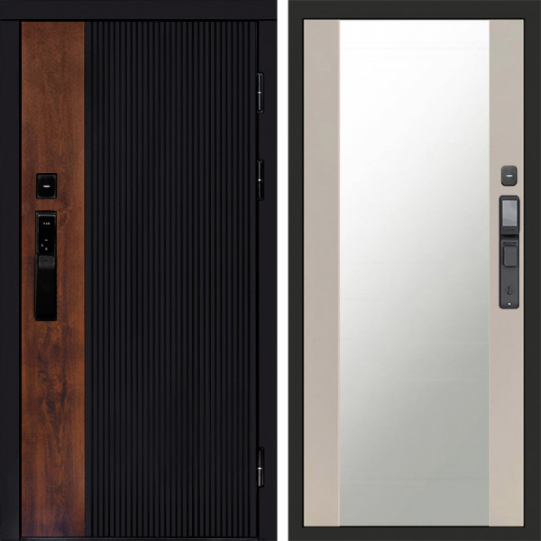 Входная дверь Termo-Door Смарт Престиж - Зеркало Слоновая кость