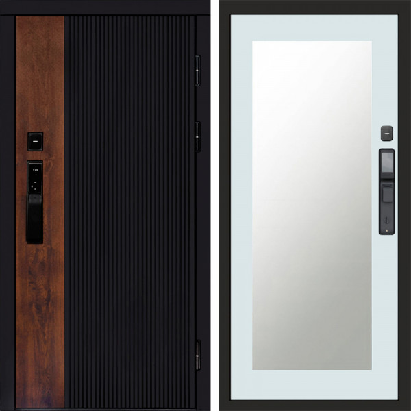 Входная дверь Termo-Door Смарт Престиж - Зеркало Триумф Белый софт