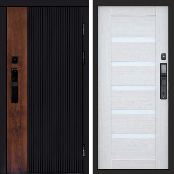 Входная дверь Termo-Door Смарт Престиж - Зеркало Триумф Царга лиственница 4500 / 5500