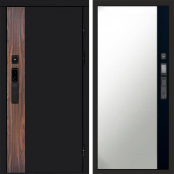 Входная дверь Termo-Door Смарт Тор - Зеркало Фацет Черный кварц+тонировка серая