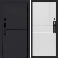 Входная дверь Termo-Door Смарт Тренд Black - Горизонт белый