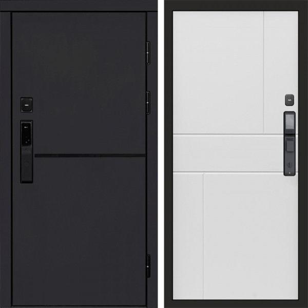 Входная дверь Termo-Door Смарт Тренд Black - Горизонт белый