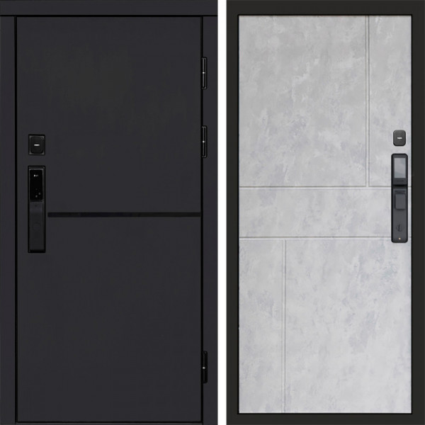 Входная дверь Termo-Door Смарт Тренд Black - Горизонт бетон светлый