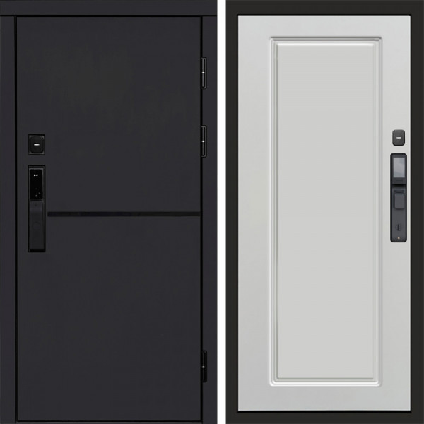 Входная дверь Termo-Door Смарт Тренд Black - Гранд Белый софт