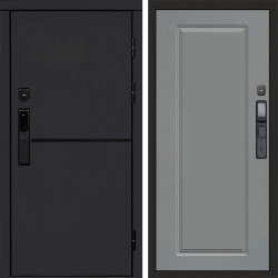 Входная дверь Termo-Door Смарт Тренд Black - Гранд Grey софт