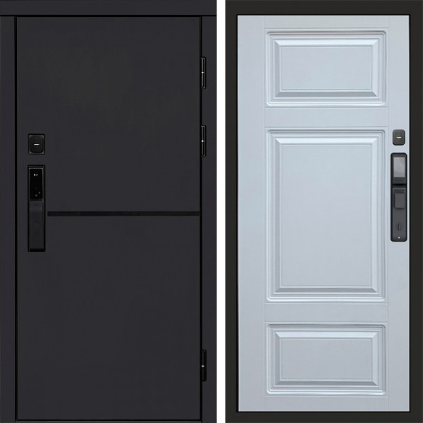 Входная дверь Termo-Door Смарт Тренд Black - Лион Белый софт