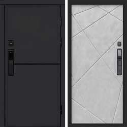 Входная дверь Termo-Door Смарт Тренд Black - Лучи бетон светлый