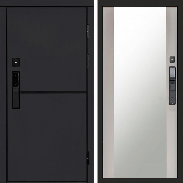Входная дверь Termo-Door Смарт Тренд Black - Зеркало лиственница