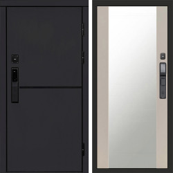 Входная дверь Termo-Door Смарт Тренд Black - Зеркало Слоновая кость