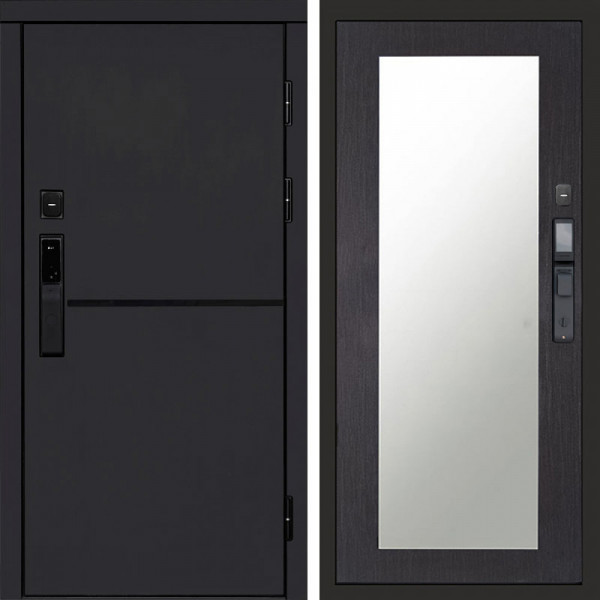 Входная дверь Termo-Door Смарт Тренд Black - Зеркало Триумф венге