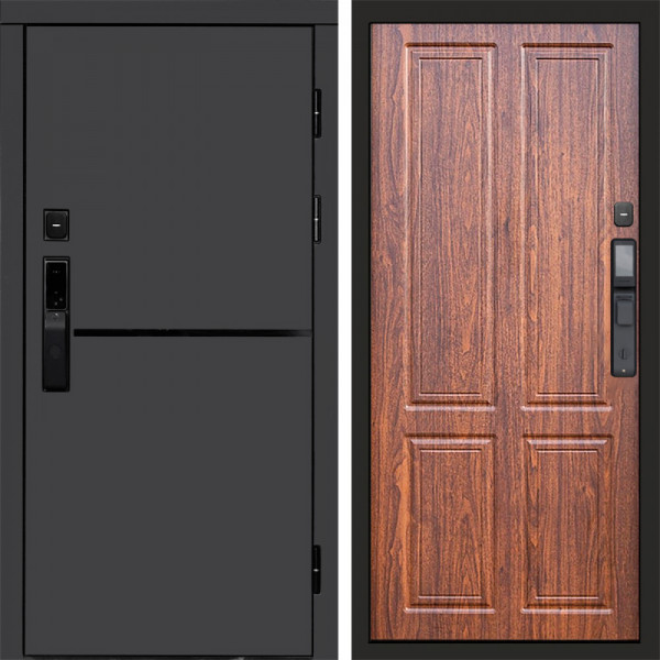 Входная дверь Termo-Door Смарт Тренд Графит - Без серии Орех стандарт