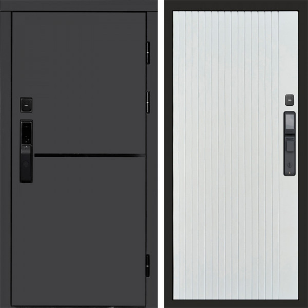 Входная дверь Termo-Door Смарт Тренд Графит - Flat Белый софт