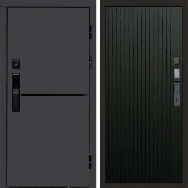 Входная дверь Termo-Door Смарт Тренд Графит - Flat Черный кварц