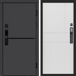 Входная дверь Termo-Door Смарт Тренд Графит - Горизонт белый