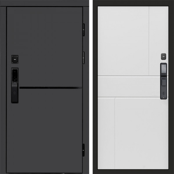 Входная дверь Termo-Door Смарт Тренд Графит - Горизонт белый