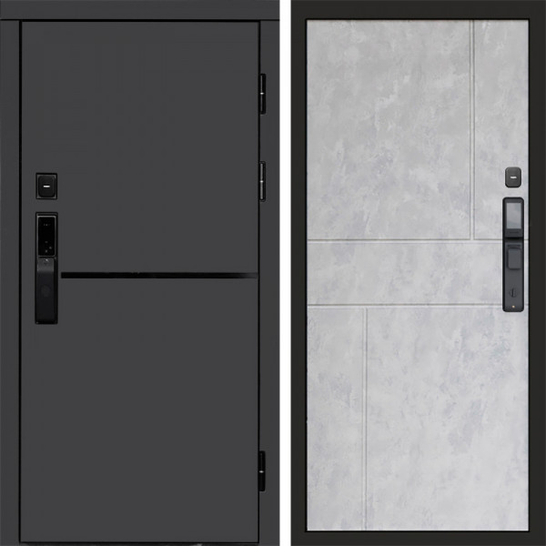 Входная дверь Termo-Door Смарт Тренд Графит - Горизонт бетон светлый