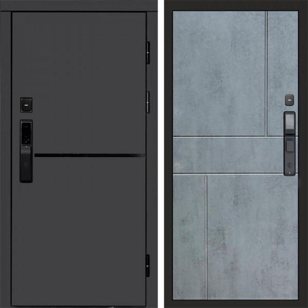 Входная дверь Termo-Door Смарт Тренд Графит - Горизонт бетон темный