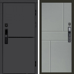 Входная дверь Termo-Door Смарт Тренд Графит - Горизонт Grey софт
