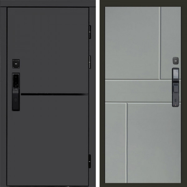 Входная дверь Termo-Door Смарт Тренд Графит - Горизонт Grey софт