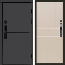 Входная дверь Termo-Door Смарт Тренд Графит - Горизонт Слоновая кость