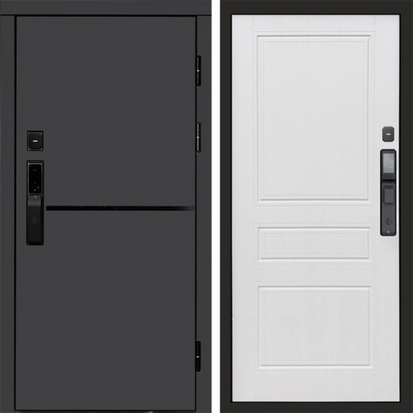 Входная дверь Termo-Door Смарт Тренд Графит - Классика белое дерево