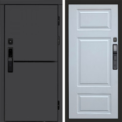 Входная дверь Termo-Door Смарт Тренд Графит - Лион Белый софт