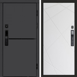 Входная дверь Termo-Door Смарт Тренд Графит - Лучи белый