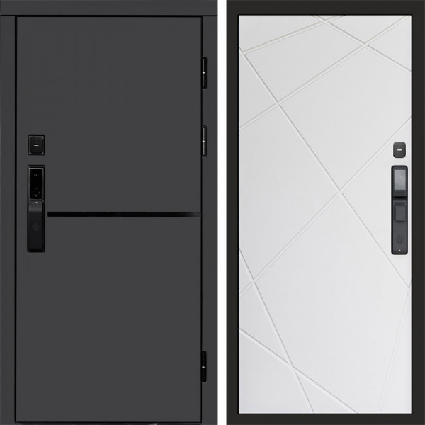 Входная дверь Termo-Door Смарт Тренд Графит - Лучи белый