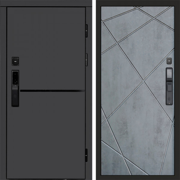 Входная дверь Termo-Door Смарт Тренд Графит - Лучи бетон темный