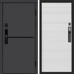 Входная дверь Termo-Door Смарт Тренд Графит - Лучи White line