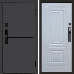 Входная дверь Termo-Door Смарт Тренд Графит - Мадрид Белый софт
