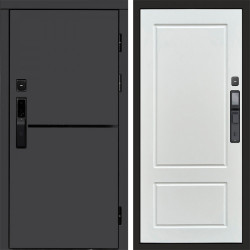 Входная дверь Termo-Door Смарт Тренд Графит - Марсель Белый софт