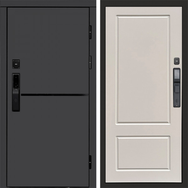 Входная дверь Termo-Door Смарт Тренд Графит - Марсель Слоновая кость
