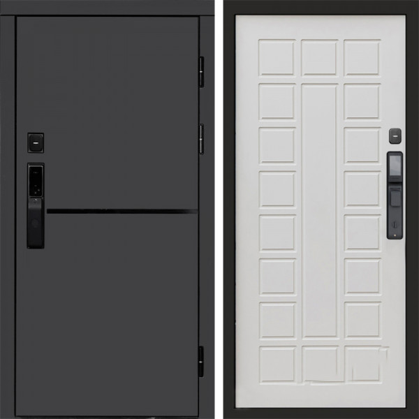 Входная дверь Termo-Door Смарт Тренд Графит - Престиж бежевый матовый