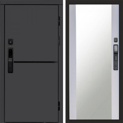 Входная дверь Termo-Door Смарт Тренд Графит - Зеркало белый софт