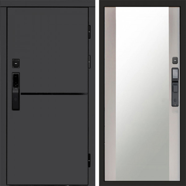 Входная дверь Termo-Door Смарт Тренд Графит - Зеркало лиственница