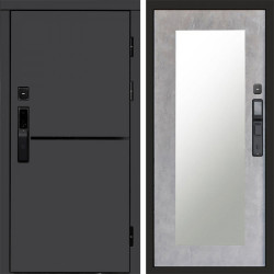 Входная дверь Termo-Door Смарт Тренд Графит - Зеркало Триумф бетон светлый