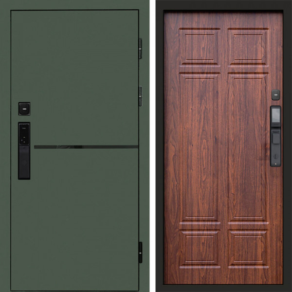 Входная дверь Termo-Door Смарт Тренд Green - Без серии Орех премиум
