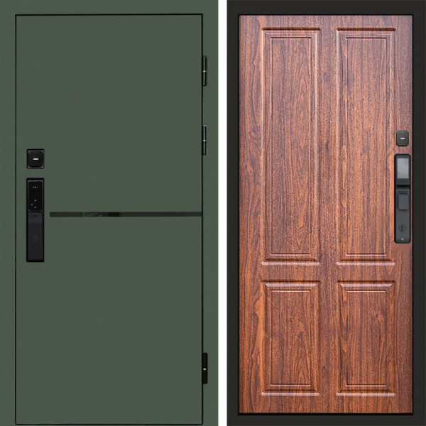 Входная дверь Termo-Door Смарт Тренд Green - Без серии Орех стандарт